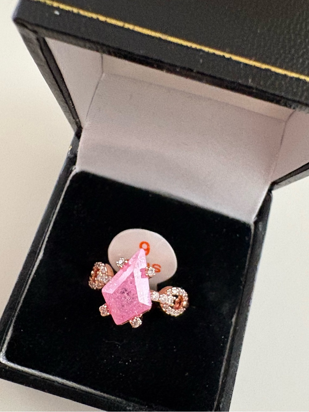 Bomb Party A Secret Between Us Ring RG91661 Pink Ice Crystal Rose Gold Plating